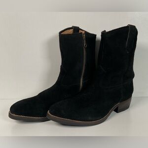 Bed Stu’s Santa Rosa Brand Cowboy Boots 11.5 Rough Out Suede Midnight Black